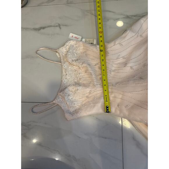 NWT Mon Cheri Blush Wedding Dress Beaded Embellished Bodice/skirt Sz 8 - Picture 14 of 16